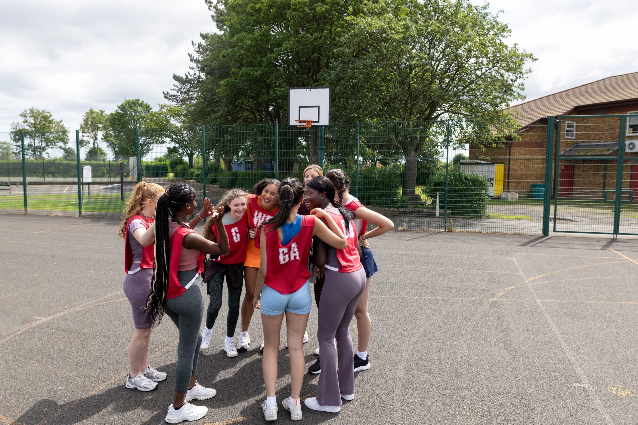 Team huddle before competition